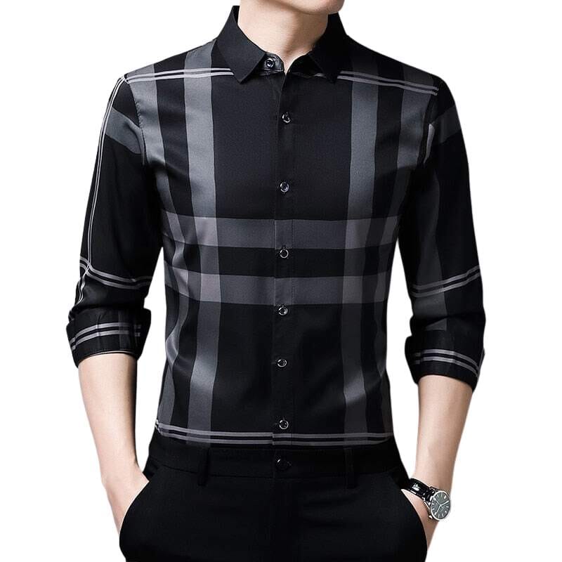 Camisa Masculina de Seda Estilo Atemporal