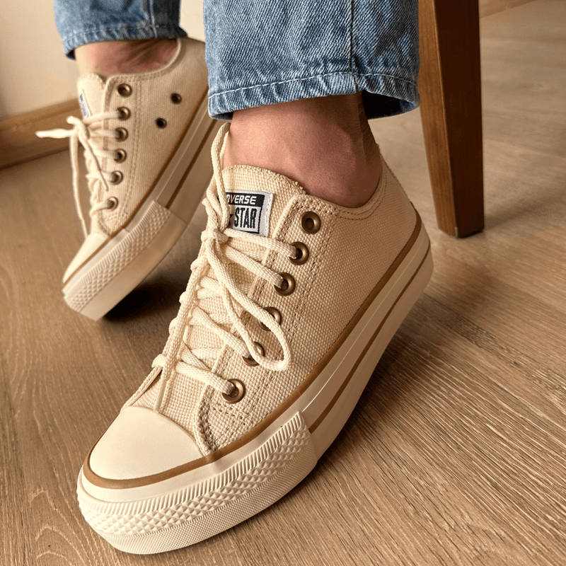 Tênis All Star Areia Plataforma Lona Premium - shopexclusiva