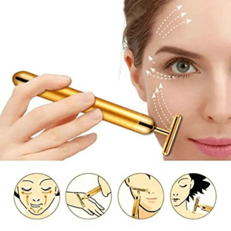 Aparelho Massageador Facial Portátil Vibratório 24k