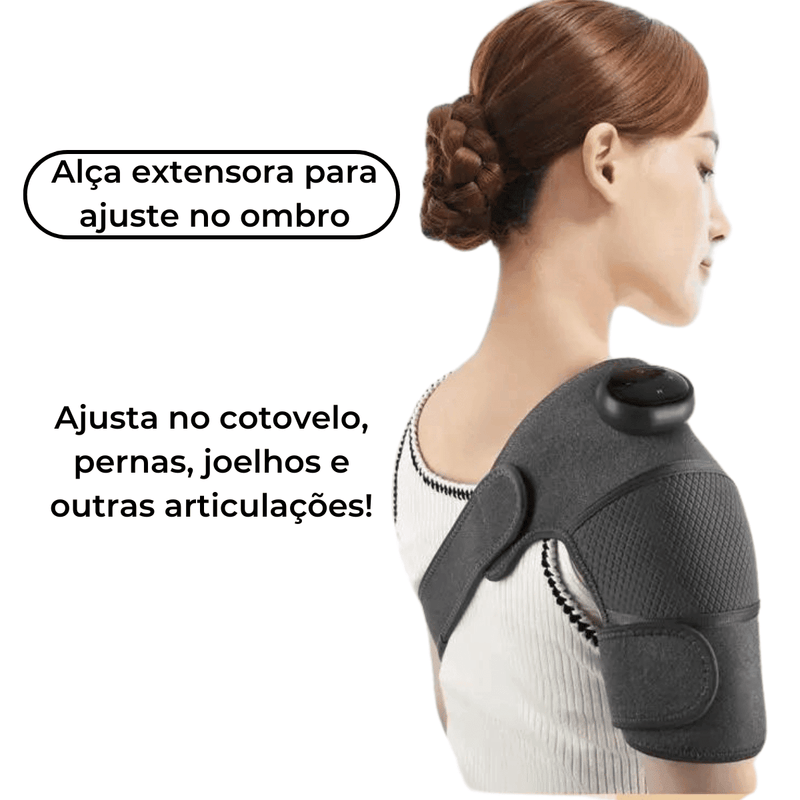 Joelheira de aquecimento e massagem para alívio de dores e deconfortos sem fio. Vem com alça para ajuste no ombro - shopexclusiva