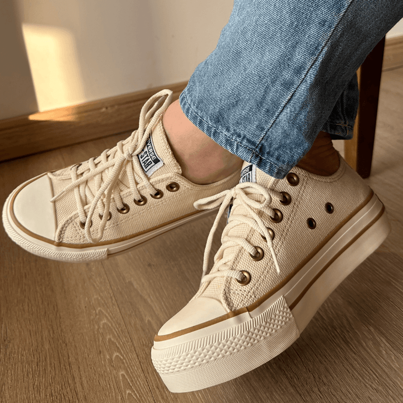 Tênis All Star Areia Plataforma Lona Premium - shopexclusiva