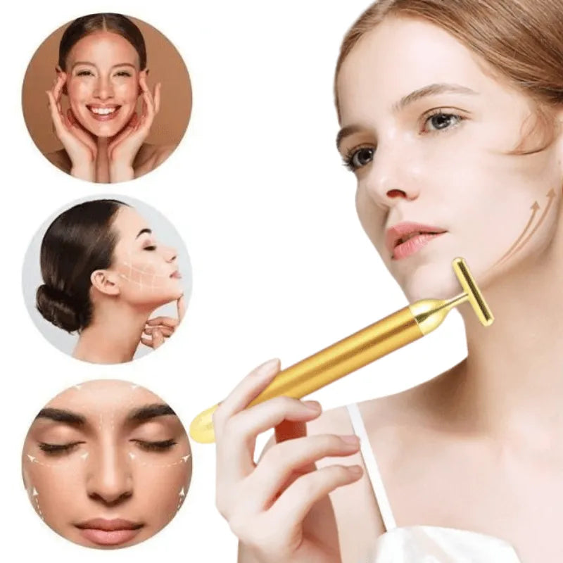 Aparelho Massageador Facial Portátil Vibratório 24k