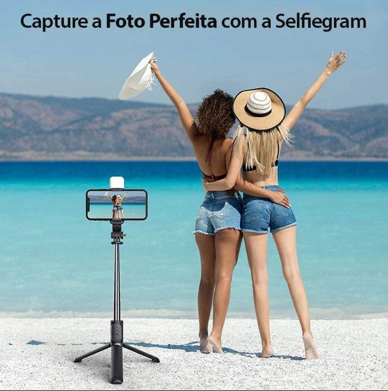 Tripé Selfie 4 em1 Com Luz Integrada - Selfie 360