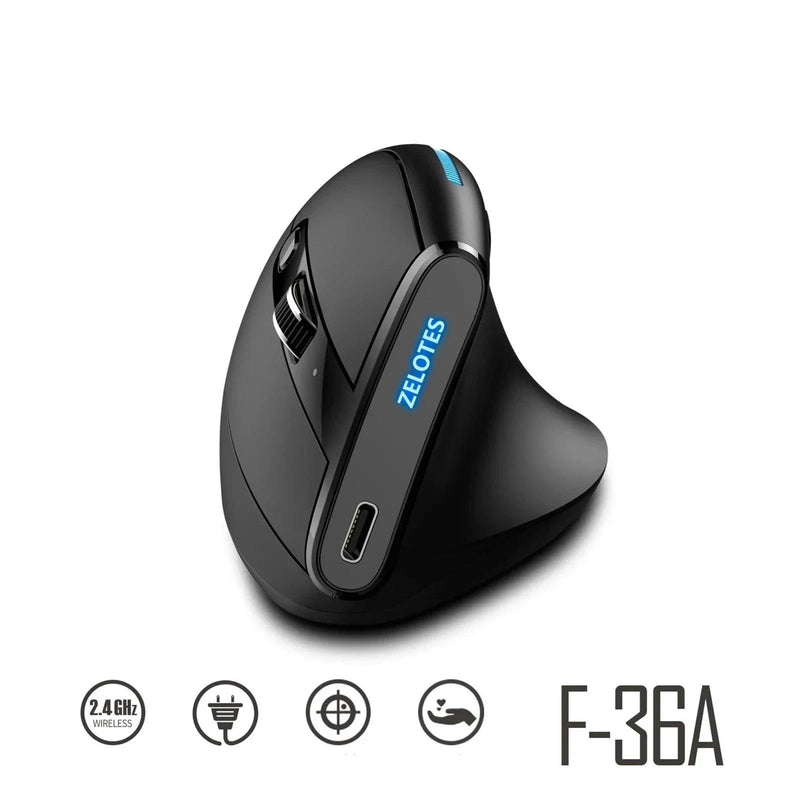 mouse Zelotes F-36A 2.4g carregamento Blu-ray - shopexclusiva