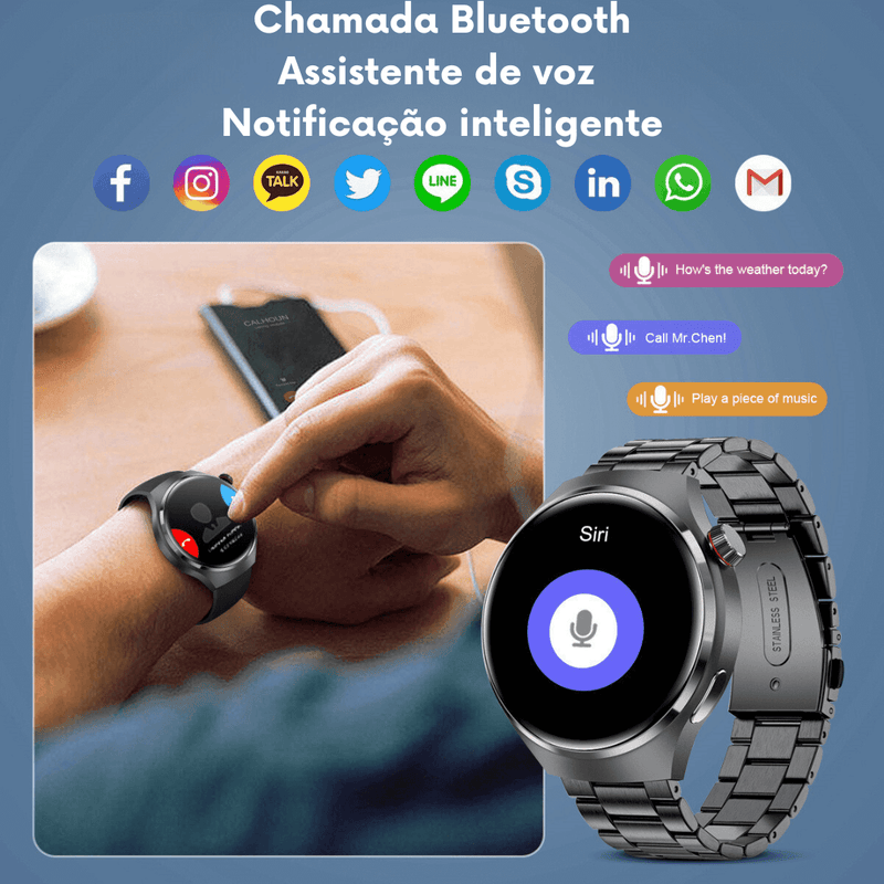 Smartwatch Premium GT4 Pro (Ganhe + 2 Pulseiras Extras) - shopexclusiva