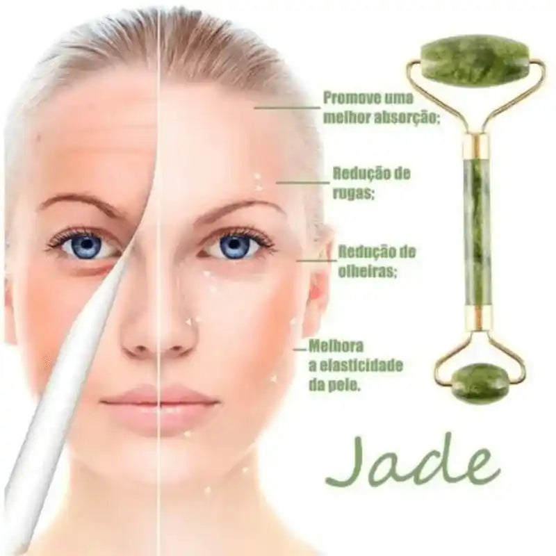 Rolo de Jade Duplo + Gua Sha