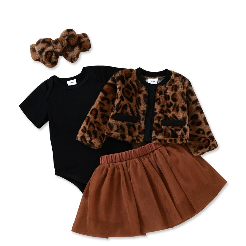 Conjunto 3 Peças Fashion Leopardo