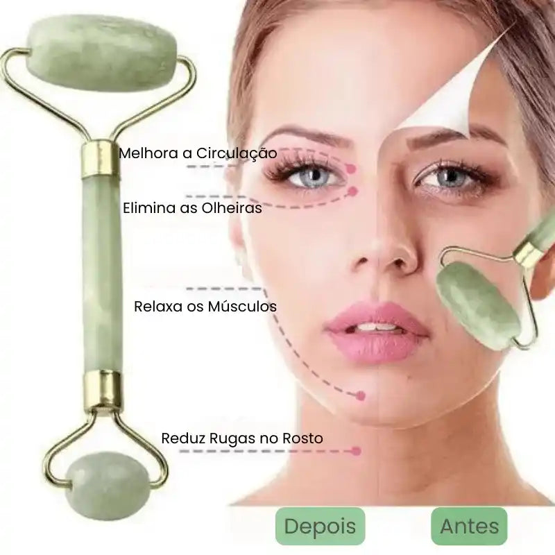 Rolo de Jade Duplo + Gua Sha