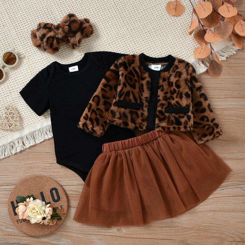 Conjunto 3 Peças Fashion Leopardo