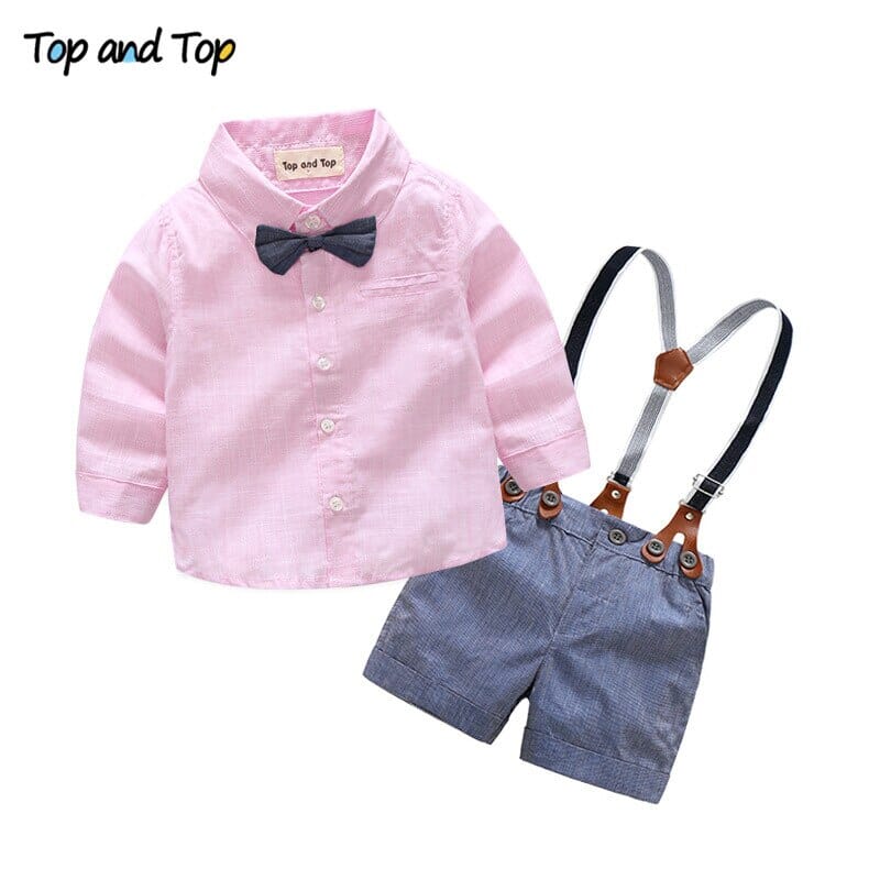 Conjunto Infantil Masculino Batizado Suspensório