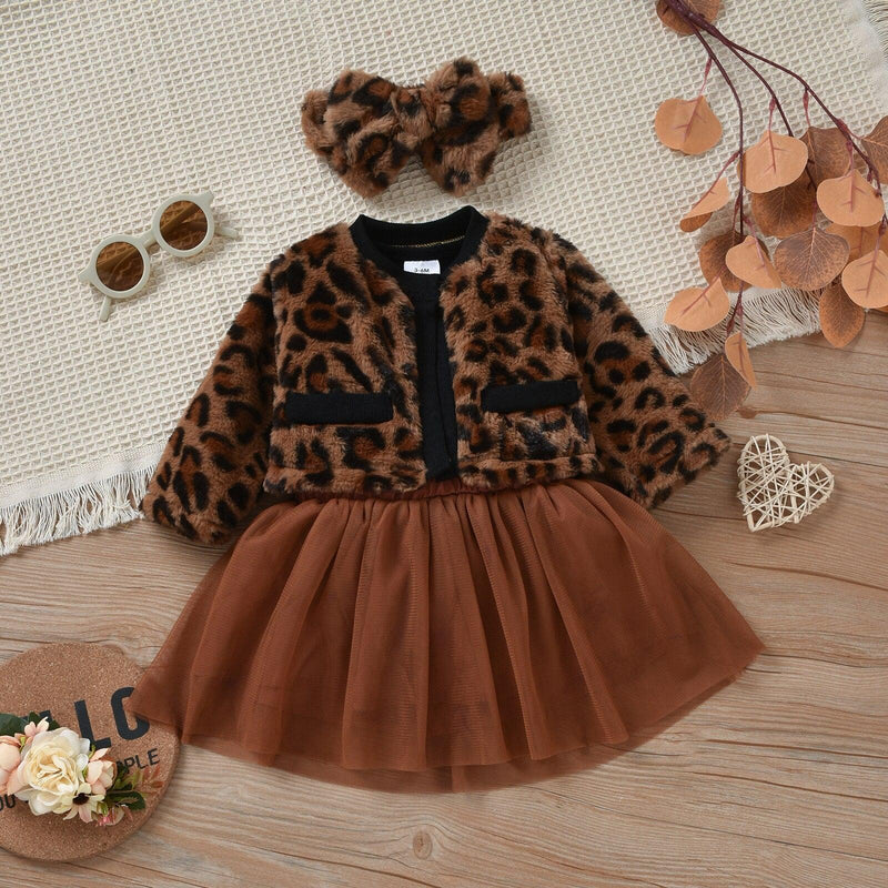 Conjunto 3 Peças Fashion Leopardo