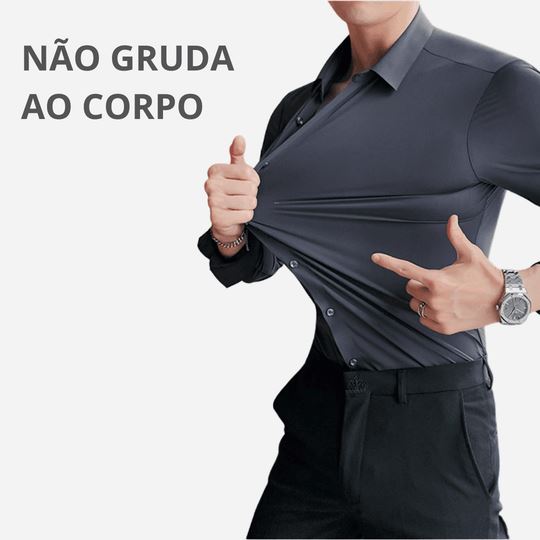 Camisa Social Elástica Anti Amassado