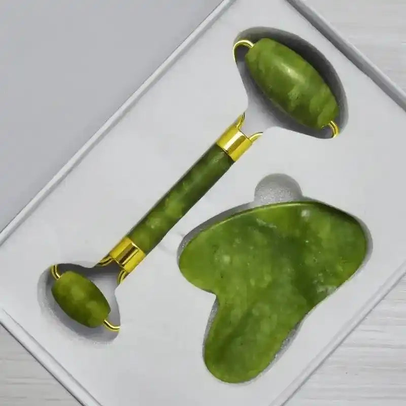 Rolo de Jade Duplo + Gua Sha